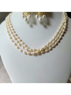 Three Strand Freshwater Pearl Necklace